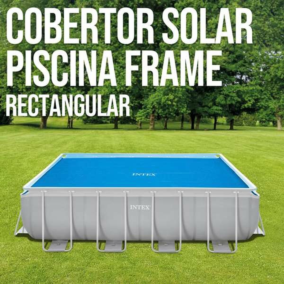 Pool Cover Intex Frame Sol Rektangulär 378 x 186 cm finns hos Nordekko