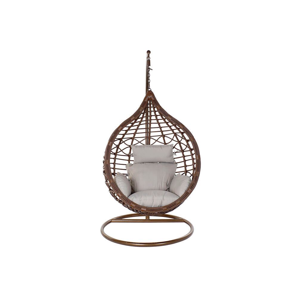 Hängande trädgårdsfåtölj DKD Home Decor Brun Grå Multicolour Mörkbrun Aluminium syntetisk rattan 100 x 78 x 120 cm 100 x 70 x 18 finns hos Nordekko