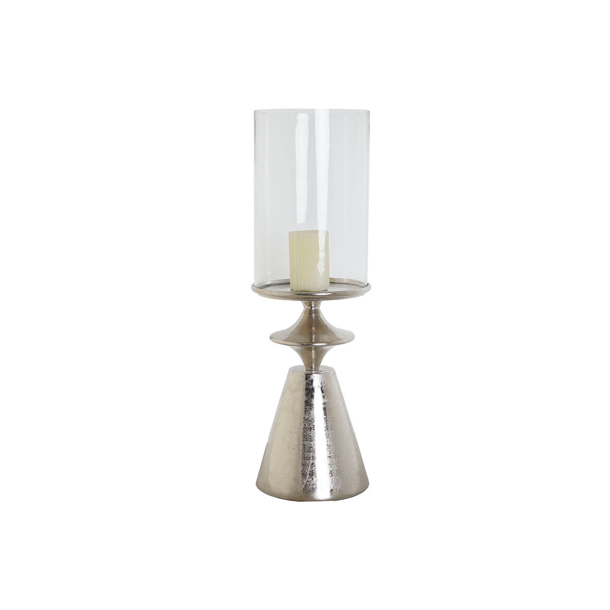 Ljusstakar DKD Home Decor Silvrig Aluminium Glas 21 x 21 x 66 cm finns hos Nordekko