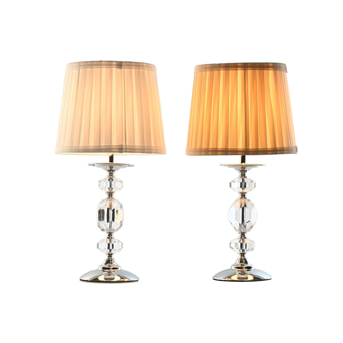 Bordslampa Home ESPRIT Vit Beige Metall 25 W 220 V 22 x 22 x 45 cm (2 antal) finns hos Nordekko