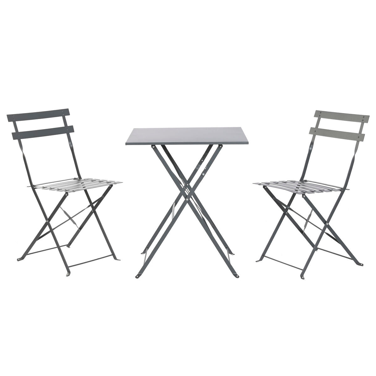 Bordsgrupp med 2 stolar Home ESPRIT Grå 60 x 60 x 71 cm finns hos Nordekko