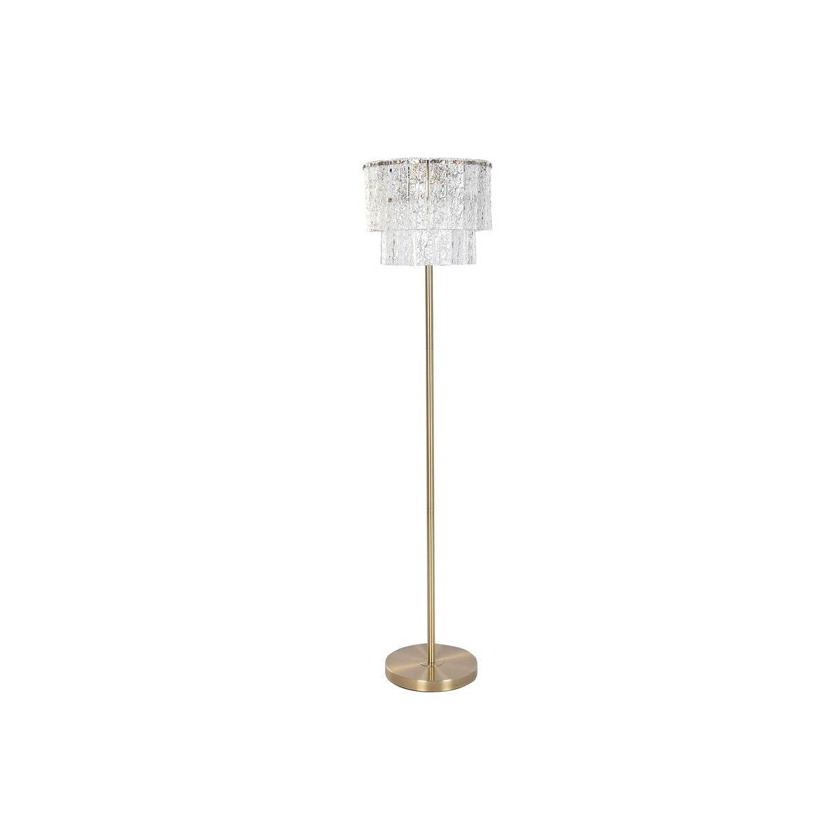 Golvlampa Home ESPRIT Transparent Gyllene 25 W 220 V 38 x 38 x 160 cm finns hos Nordekko