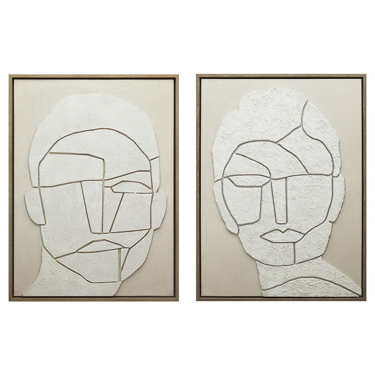 Tavla Home ESPRIT Vit Beige Skandinavisk (2 antal) finns hos Nordekko
