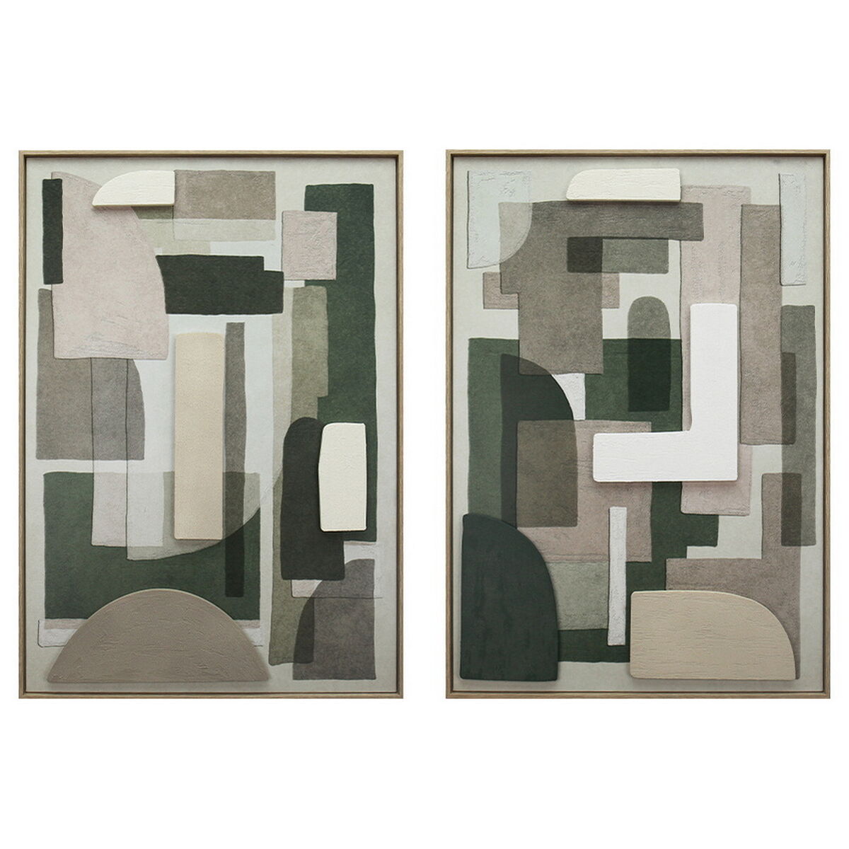 Tavla Home ESPRIT Grön Beige Abstrakt Urban 70 x 3,5 x 100 cm (2 antal) finns hos Nordekko
