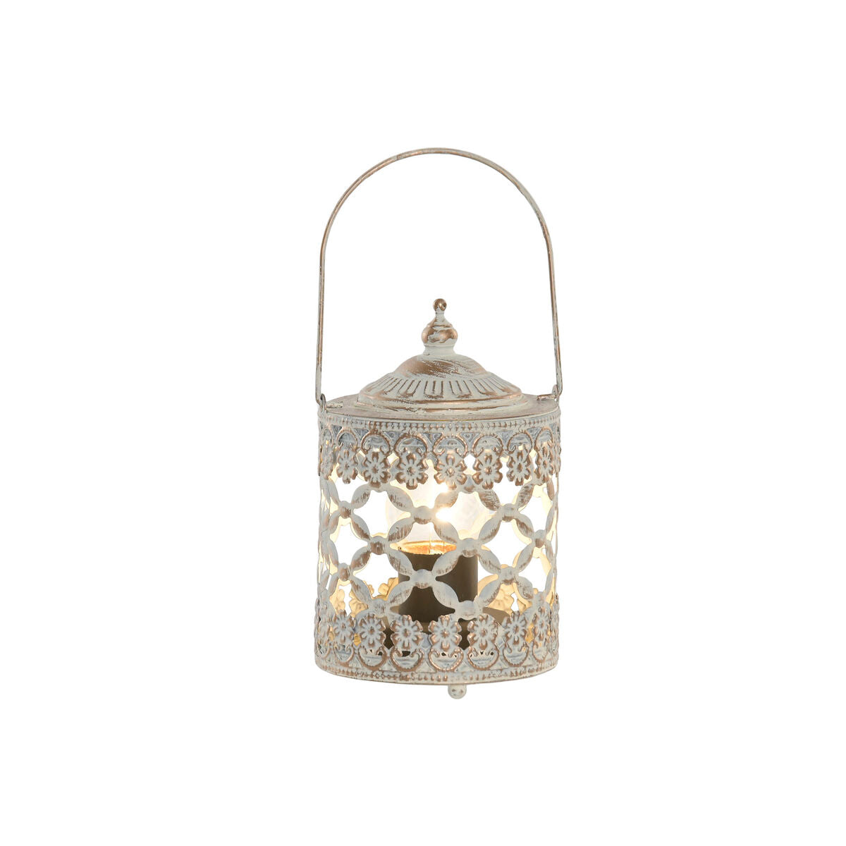 Lykta Home ESPRIT Vit Gyllene Metall Glas Arab 9 x 9 x 14,5 cm finns hos Nordekko