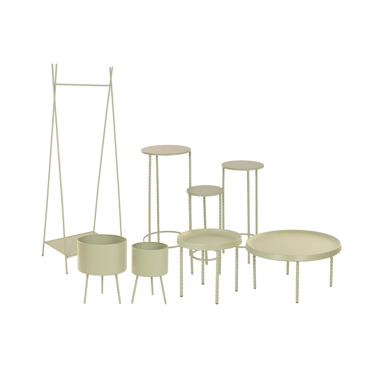 3-bordsset Home ESPRIT Grön 32 x 32 x 70 cm (3 Delar) finns hos Nordekko