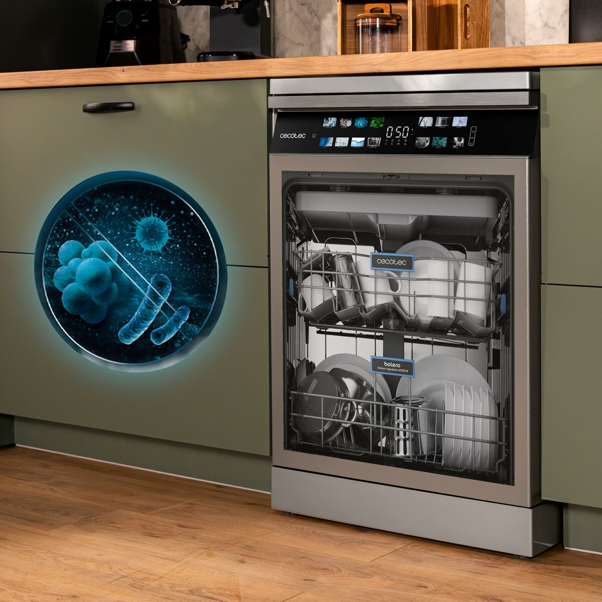 Diskmaskin Cecotec Bolero Aguazero 6700 Inox B 60 cm finns hos Nordekko