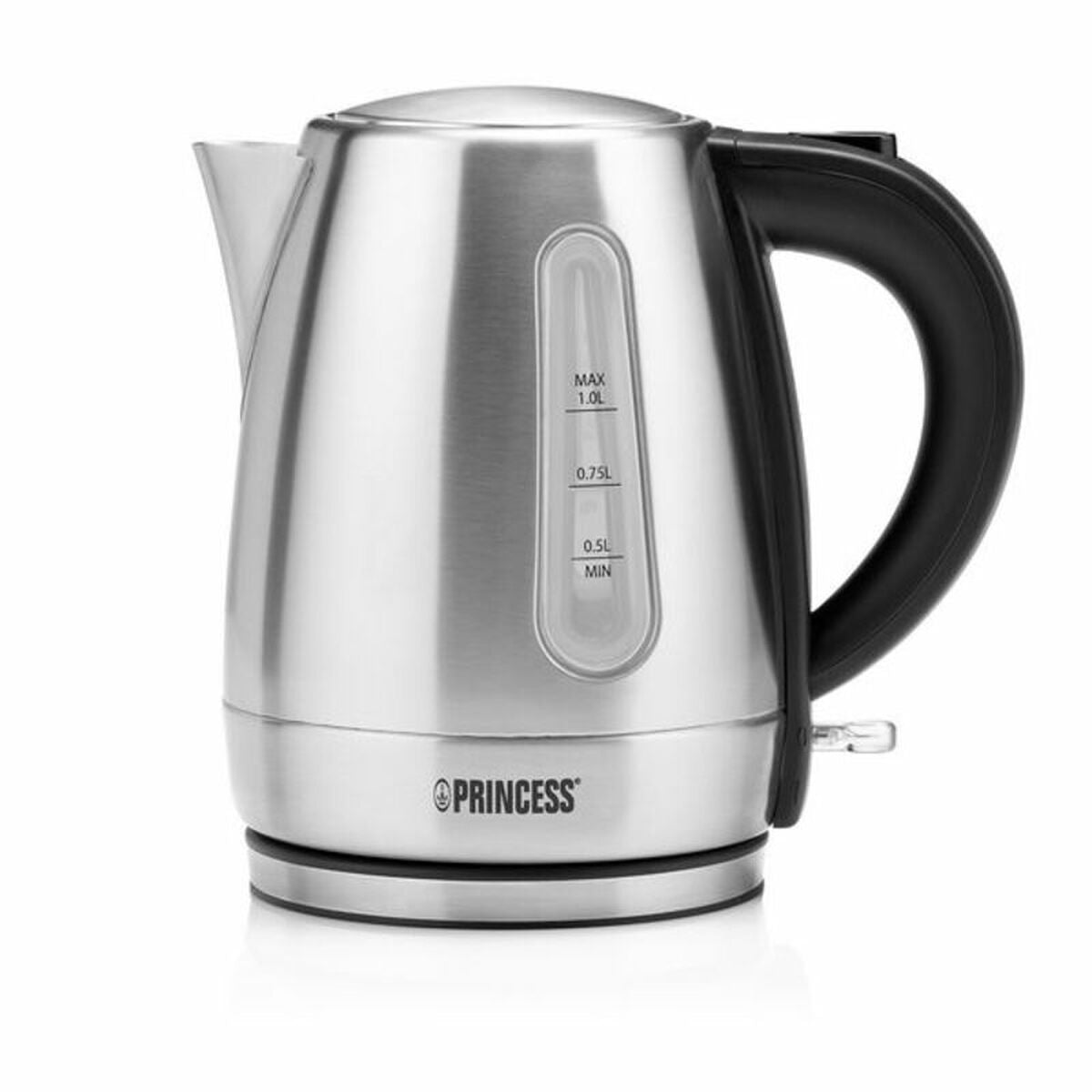 Vattenkokare Princess 236023 1 L 2200W Rostfritt stål Plast 2200 W Svart Grå Svart/Silvrig 1 L finns hos Nordekko