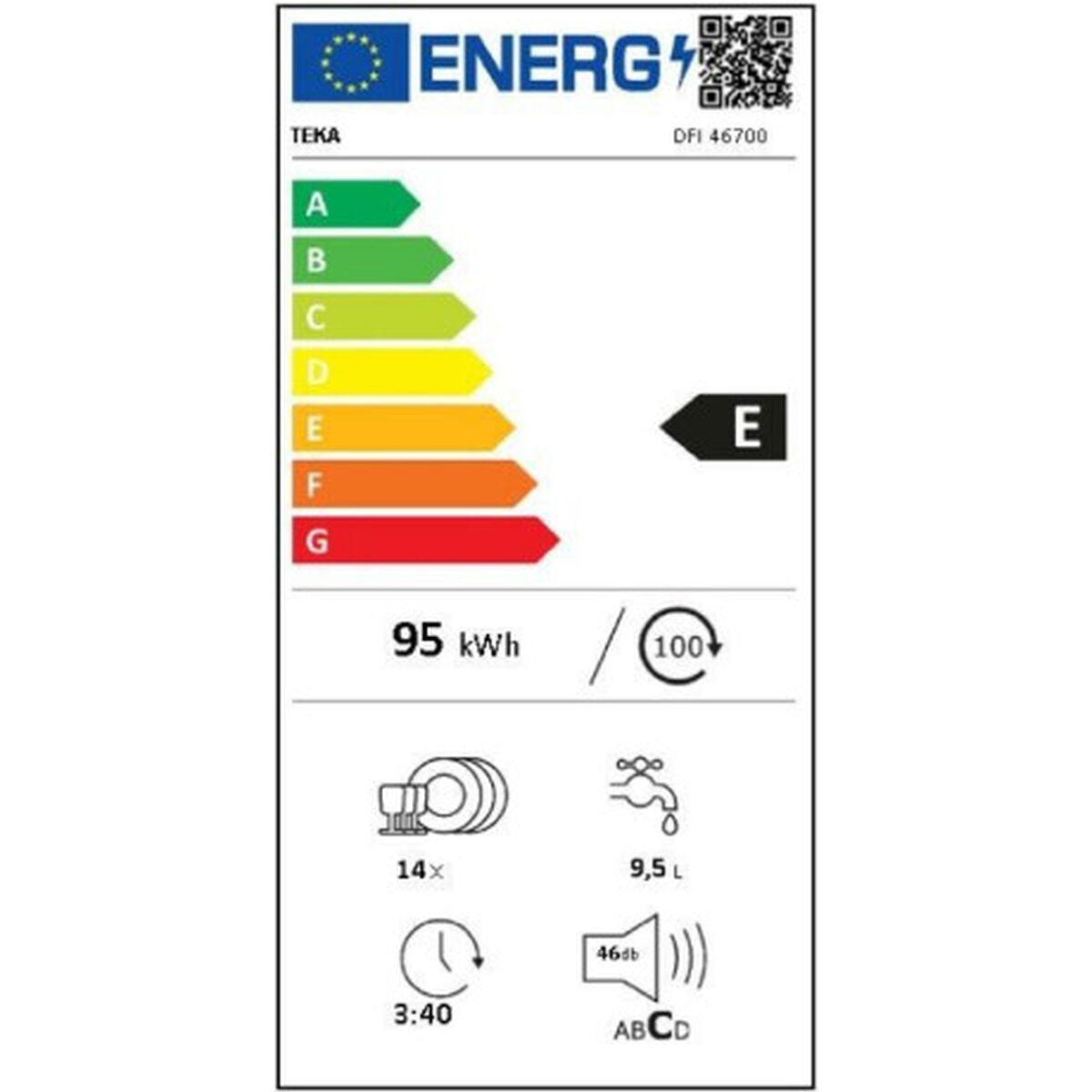 Diskmaskin Teka DFI46710 60 cm Vit Integrerbar finns hos Nordekko