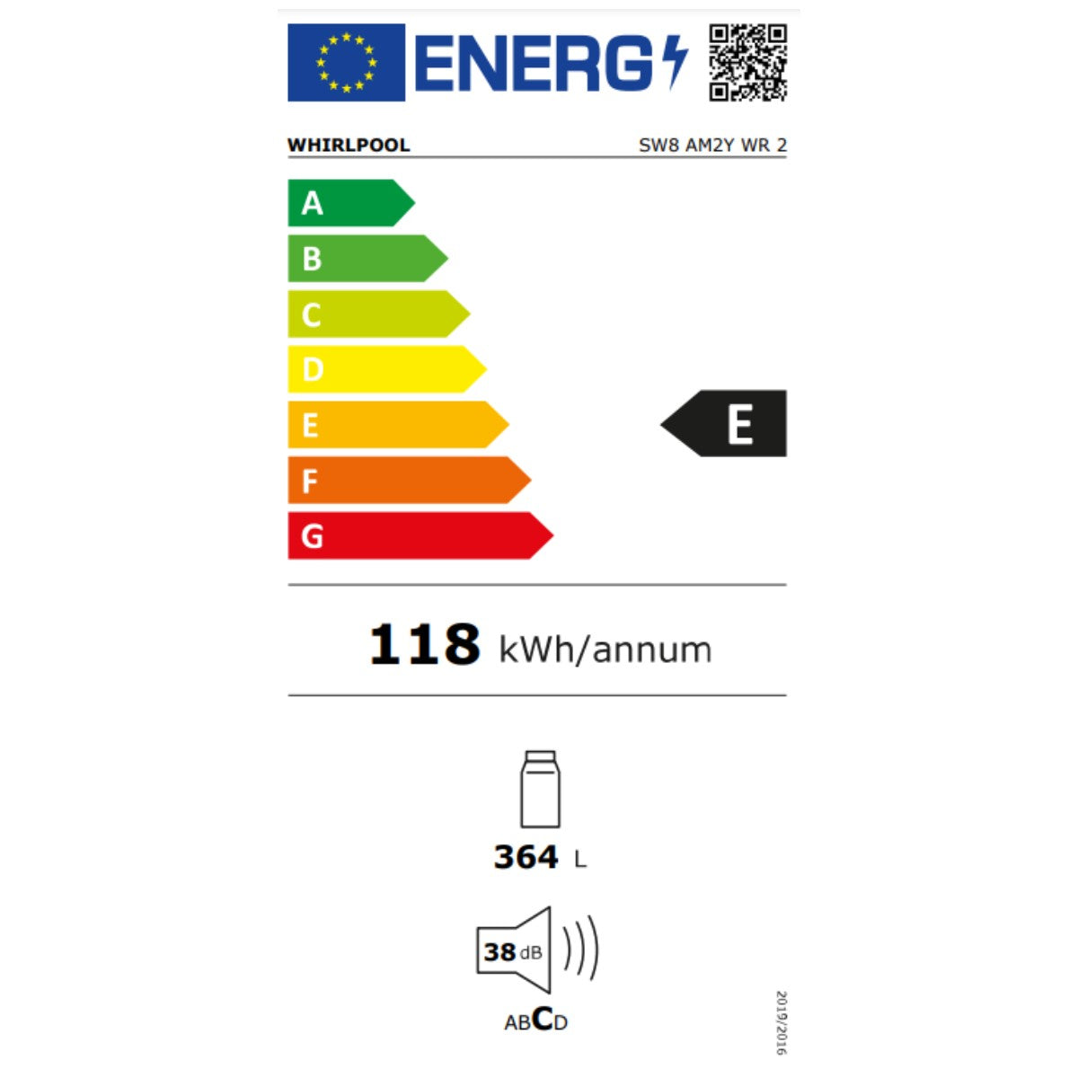 Kylskåp Whirlpool Corporation SW8 AM2Y WR Vit (187 x 60 cm) finns hos Nordekko