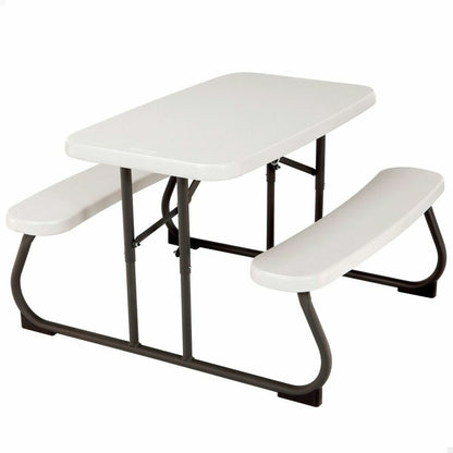 Picknickbord Lifetime Hopfällbar Kräm Stål 82,5 x 90 x 53,5 cm finns hos Nordekko