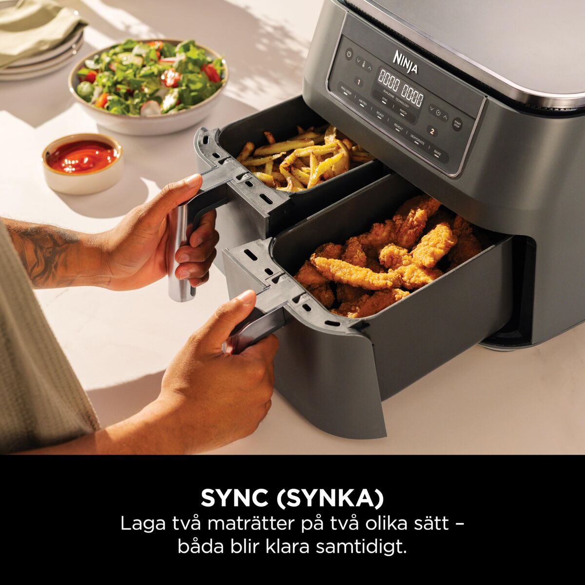 Luftfritös NINJA DZ300EU Grå 2400 W 7,6 L finns hos Nordekko