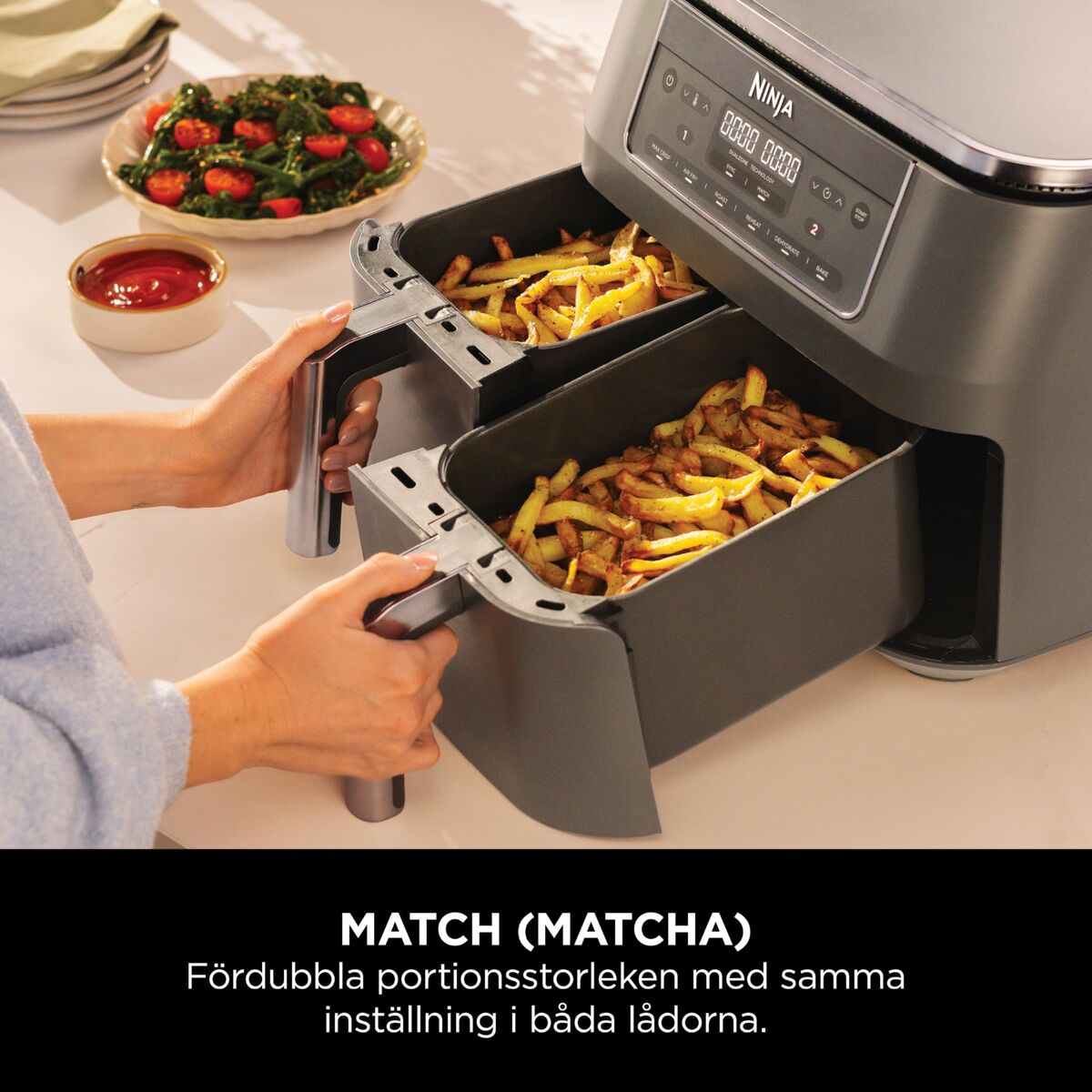 Luftfritös NINJA DZ300EU Grå 2400 W 7,6 L finns hos Nordekko