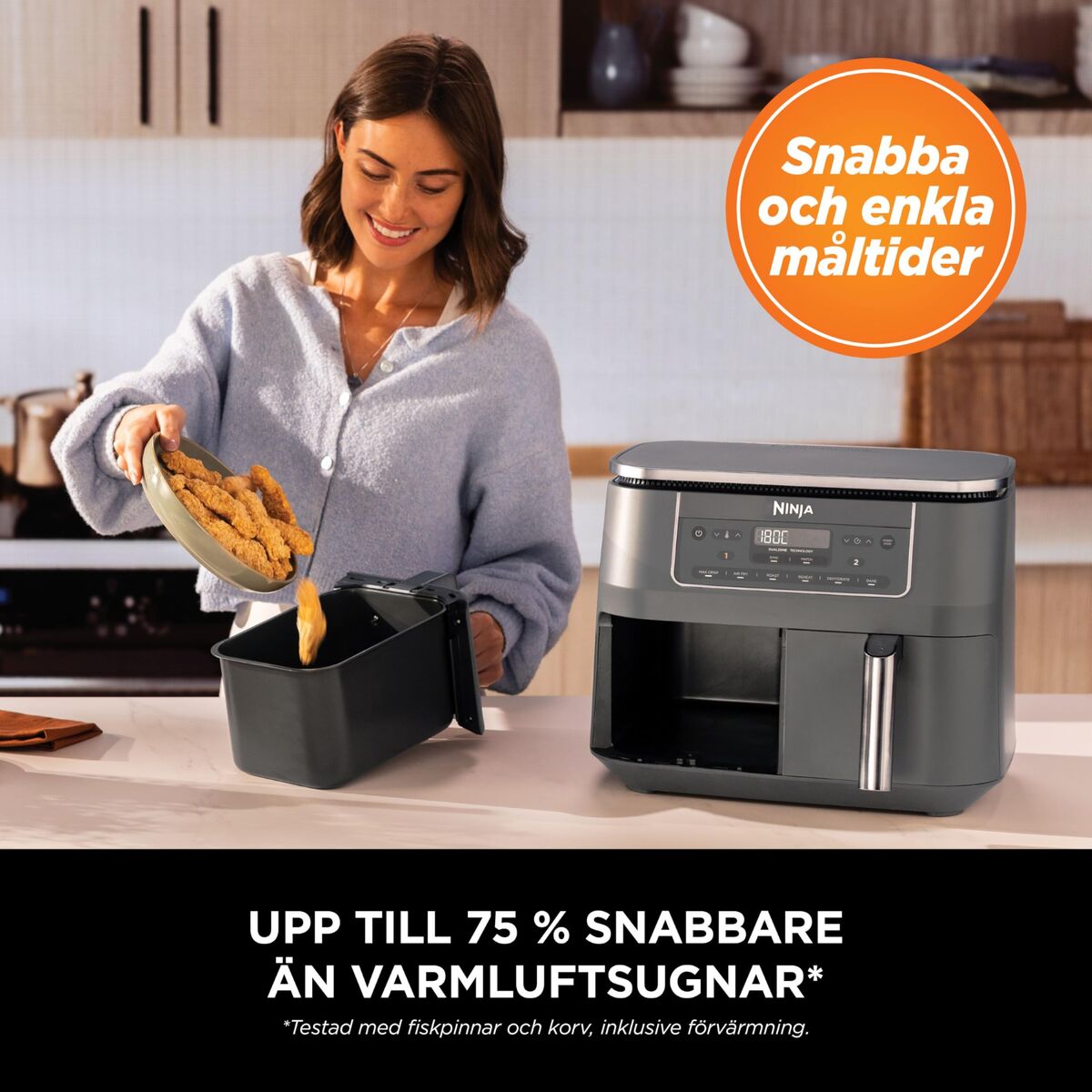 Luftfritös NINJA DZ300EU Grå 2400 W 7,6 L finns hos Nordekko