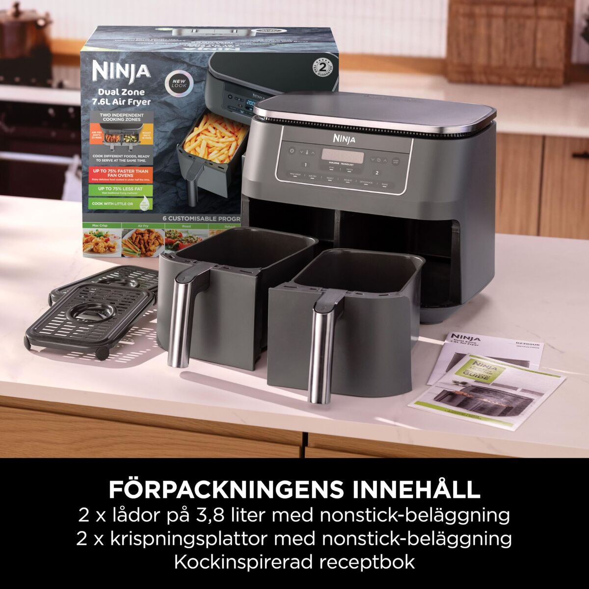 Luftfritös NINJA DZ300EU Grå 2400 W 7,6 L finns hos Nordekko