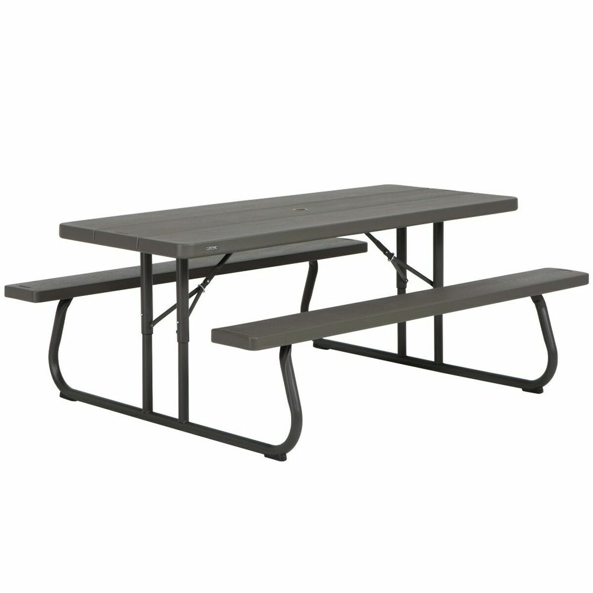 Picknickbord Lifetime Trä Brun Hopfällbar Stål Plast 183 x 145 x 74 cm finns hos Nordekko