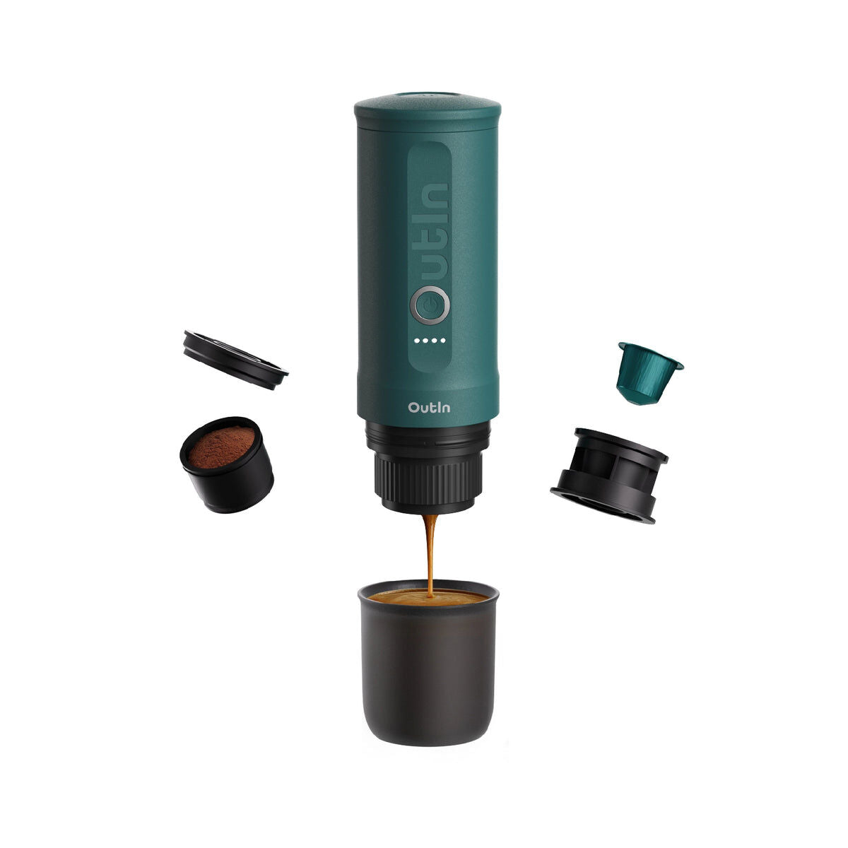 Bärbar Kaffebryggare Outin OUTINTEAL Turkos Rostfritt stål 80 ml finns hos Nordekko