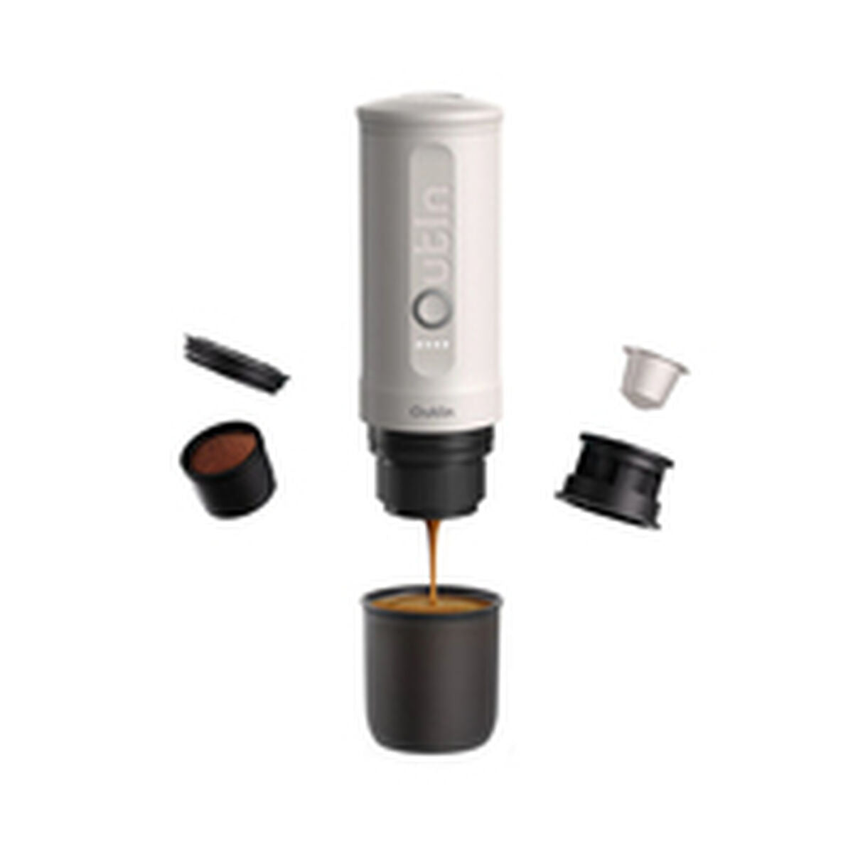 Bärbar Kaffebryggare Outin OUTINWHITE Vit Rostfritt stål 50 ml 80 ml finns hos Nordekko