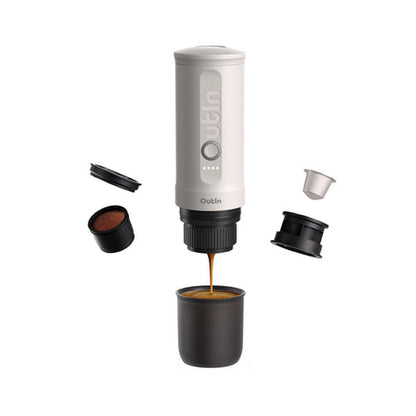 Bärbar Kaffebryggare Outin OUTINWHITE Vit Rostfritt stål 50 ml 80 ml finns hos Nordekko