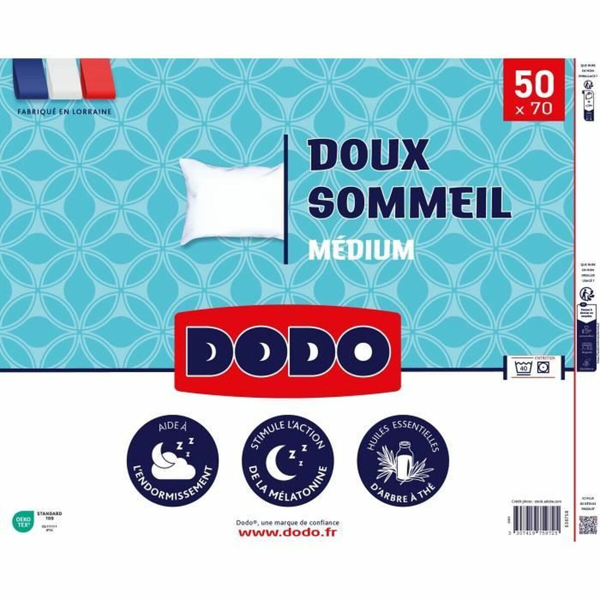 Kudden DODO DOUX SOMMEIL Vit 50 x 70 cm finns hos Nordekko