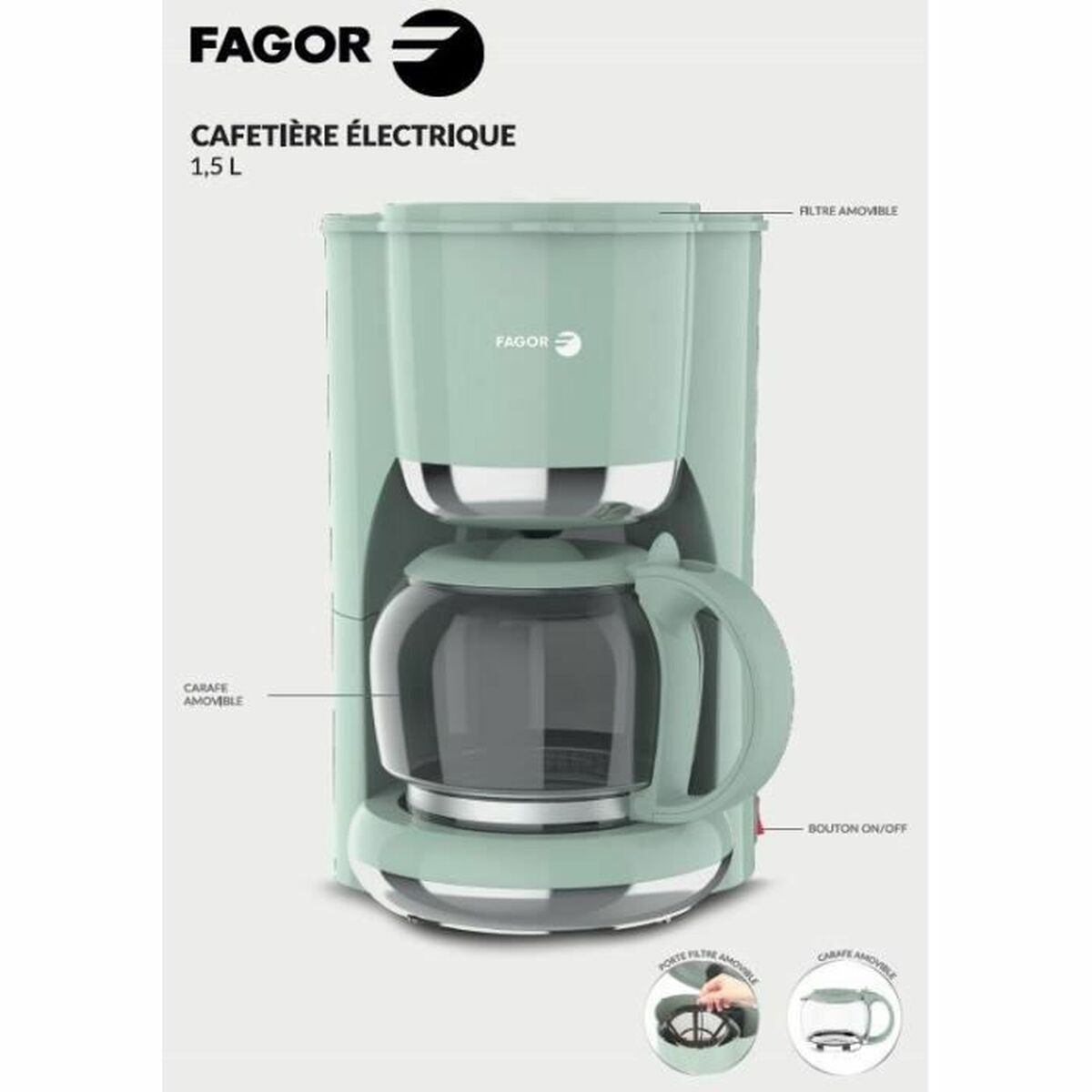 Kaffebryggare Fagor FG1560 1,5 L 12 Csészék finns hos Nordekko