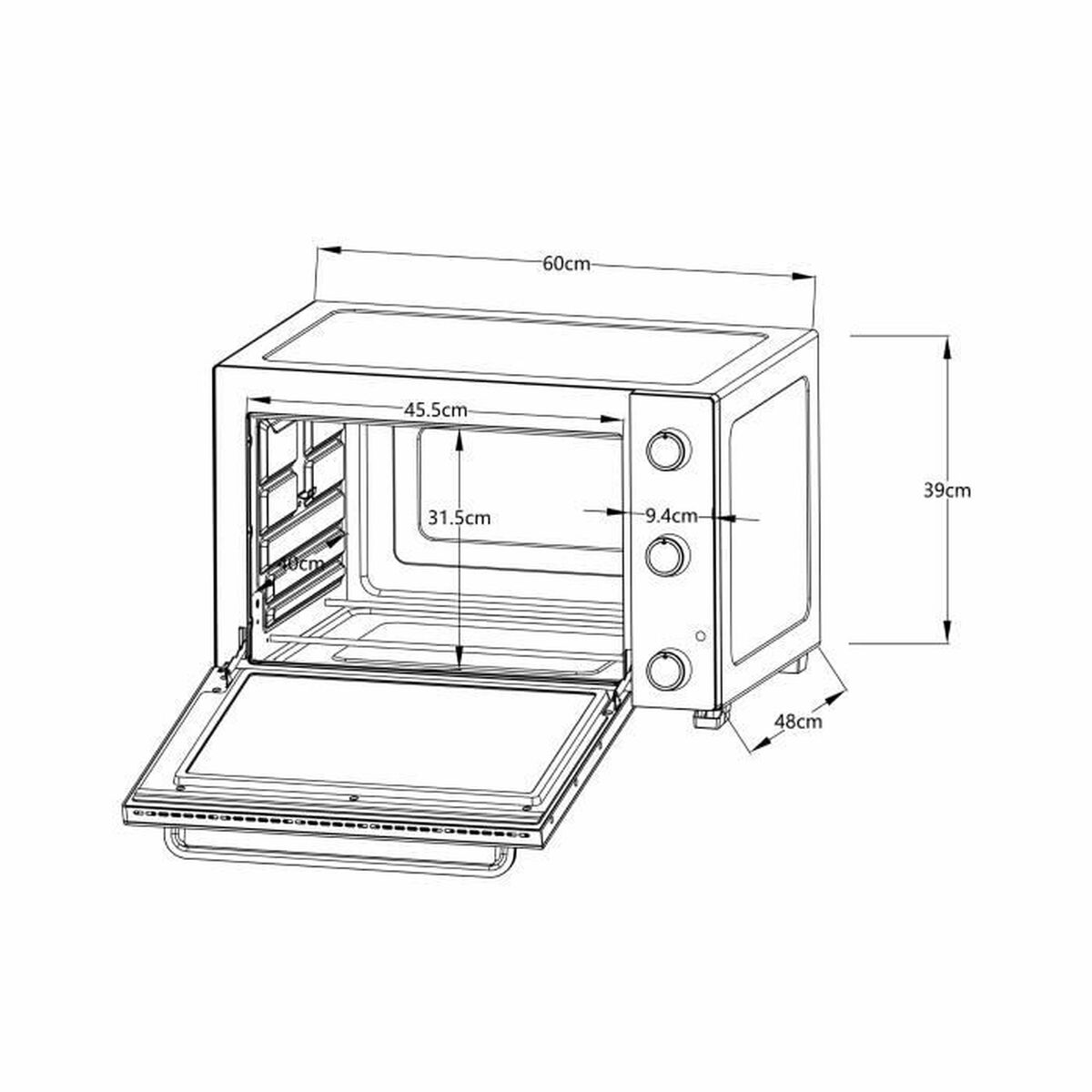 Elektrisk Mini-ugn Continental Edison CEMF60B3 finns hos Nordekko
