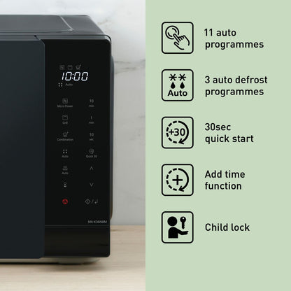 Mikrovågsugnen Panasonic NNK36NBMEPG Svart 1000 W 23 L finns hos Nordekko