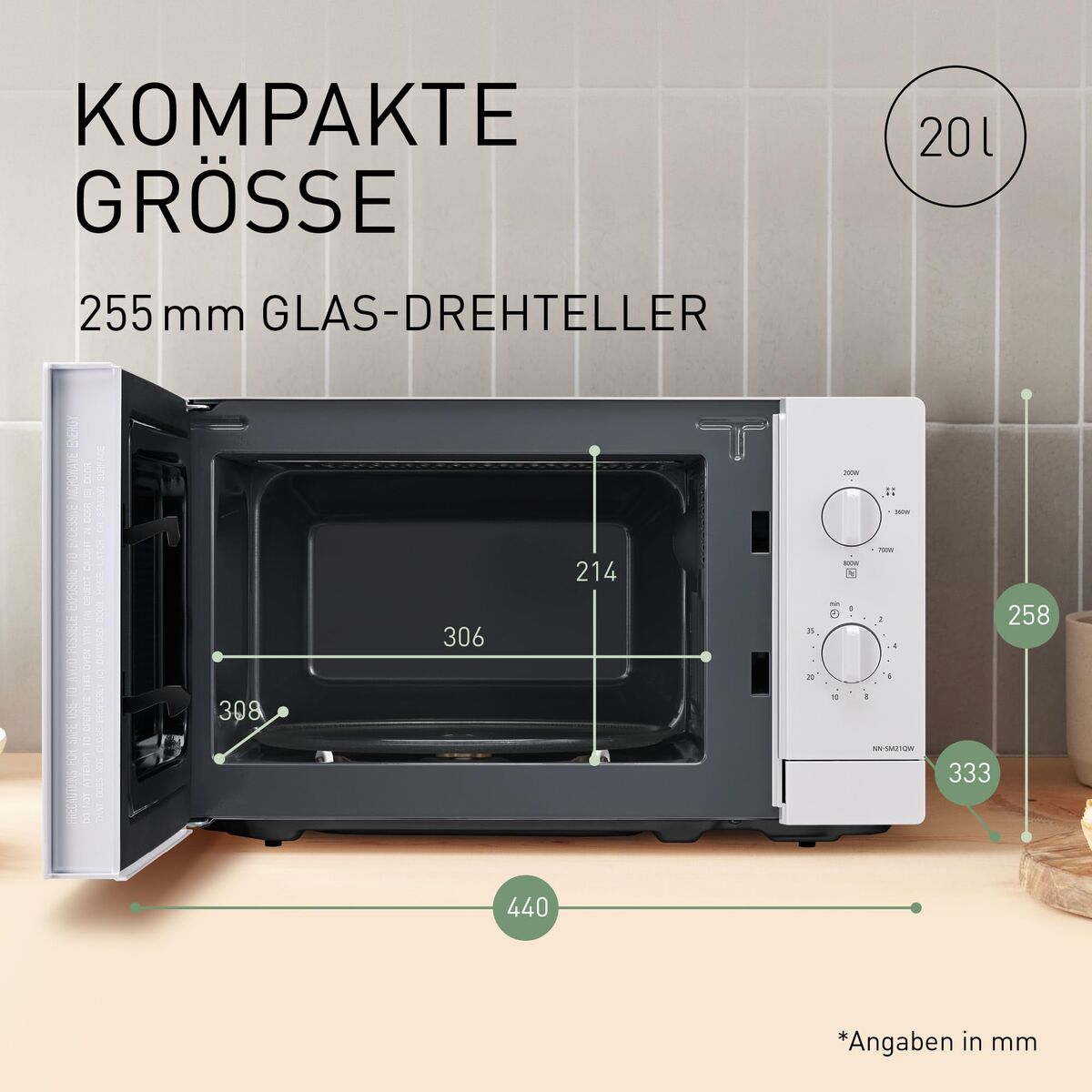 Mikrovågsugnen Panasonic NNSM21QWEPG Vit 800 W 20 L finns hos Nordekko