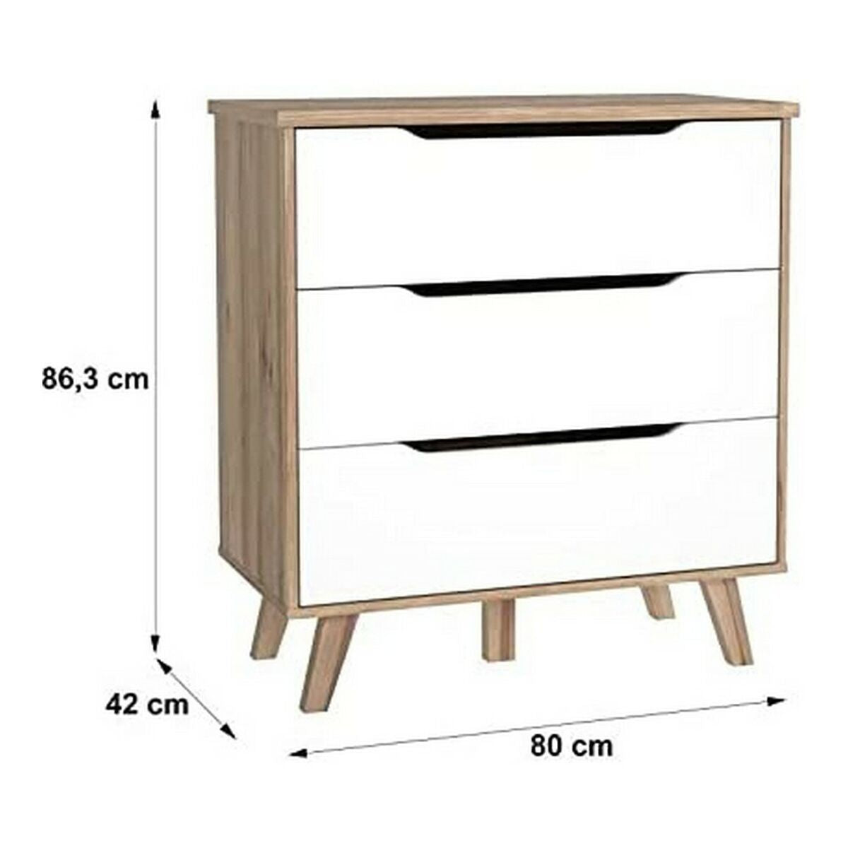Byrå Vankka Trä Tölgy (80 x 42 x 86,3 cm) finns hos Nordekko