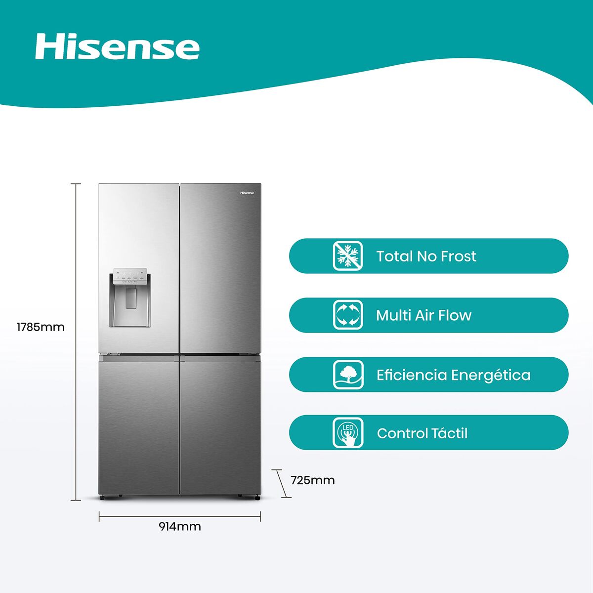 Kombinerat kylskåp Hisense RQ760N4SASE 179 Stål finns hos Nordekko