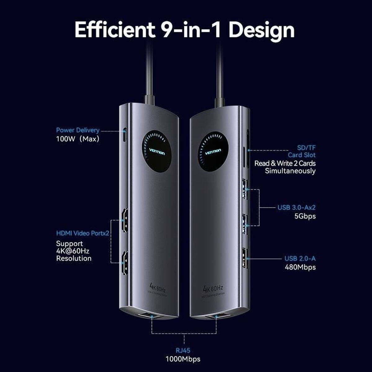USB-HUB Vention TQVHB finns hos Nordekko