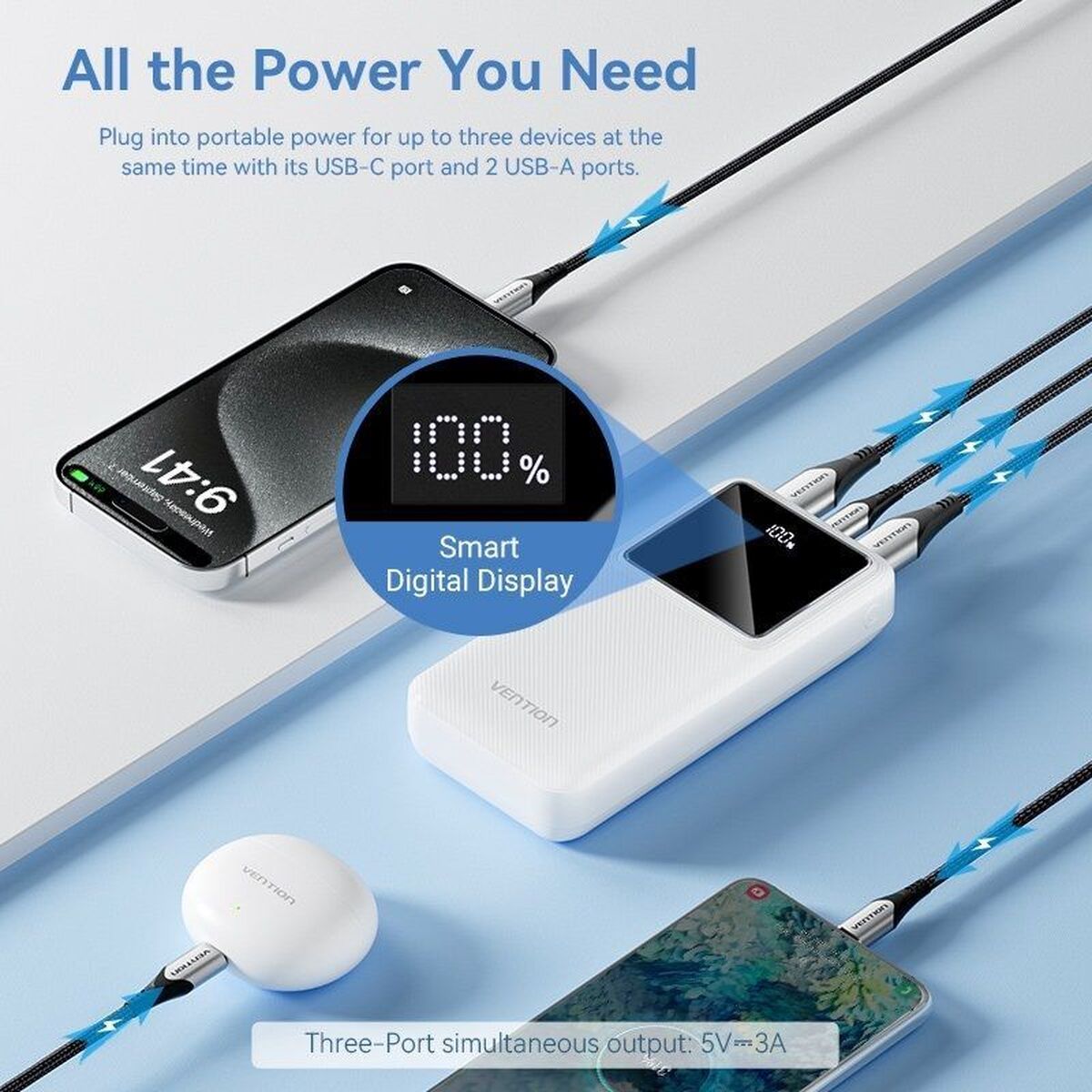 Powerbank Vention FHLW0 finns hos Nordekko