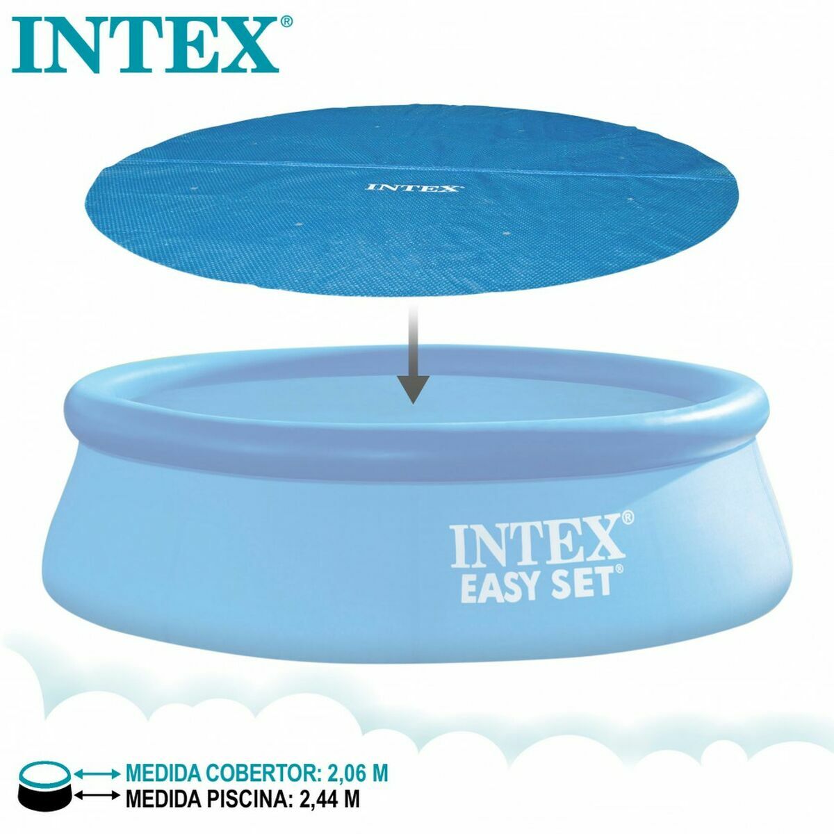 Pool Cover Intex Ø 244 cm Sol Rund finns hos Nordekko