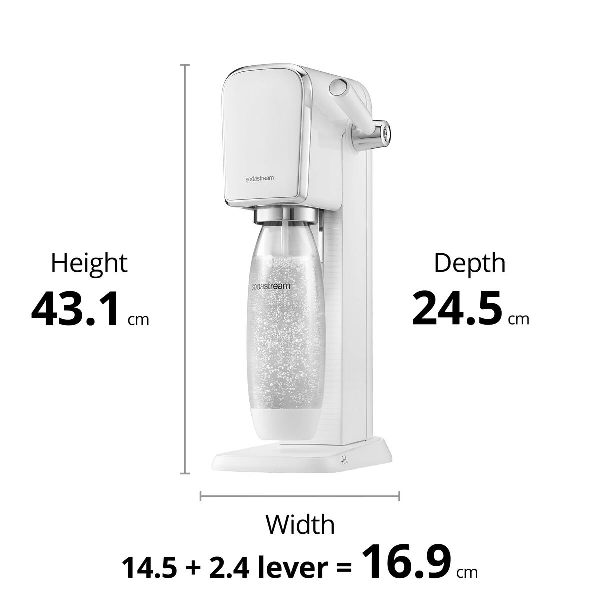 Sodamaskin sodastream ART WHITE Vit 1 L finns hos Nordekko
