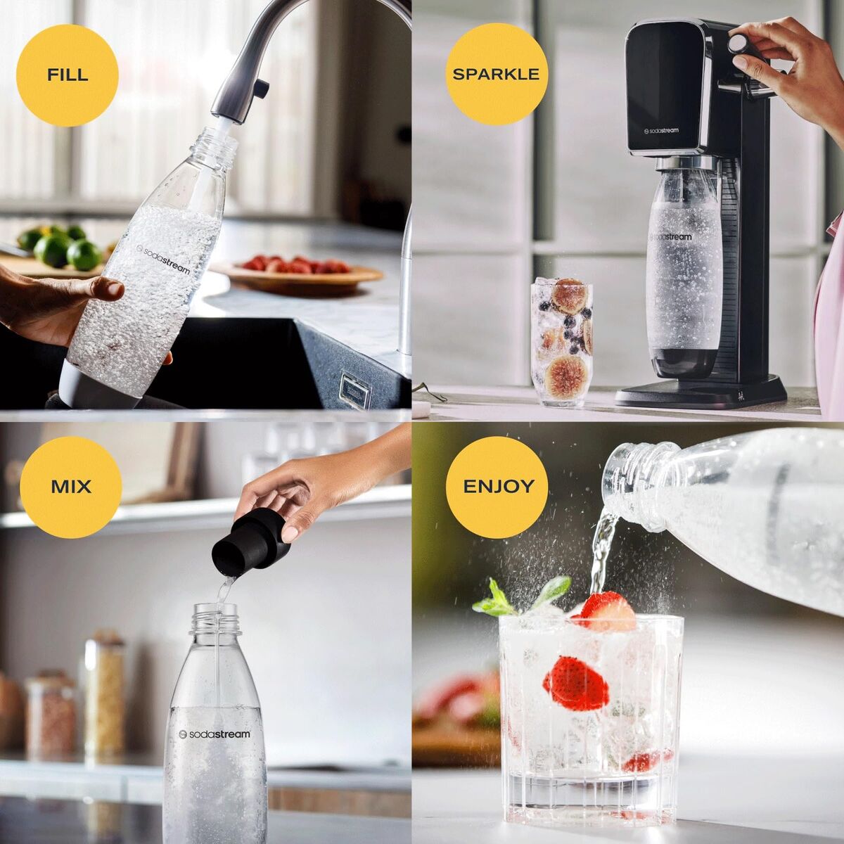Sodamaskin sodastream ART BLACK Svart 1 L finns hos Nordekko
