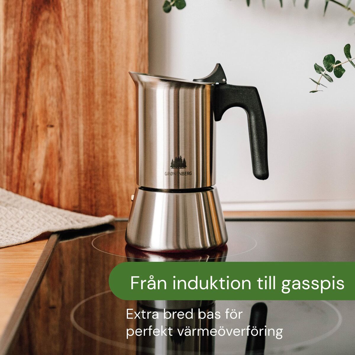 Italiensk Kaffepanna Bialetti Silvrig Trä Rostfritt stål finns hos Nordekko