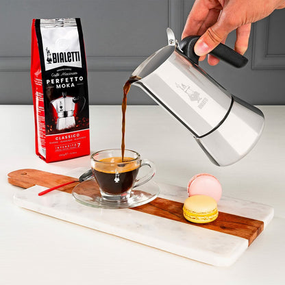 Italiensk Kaffepanna Bialetti Silvrig Trä Rostfritt stål finns hos Nordekko