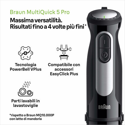 Stavmixer Braun MULTIQUICK 5 PRO MQ 55236 Svart 1000 W finns hos Nordekko
