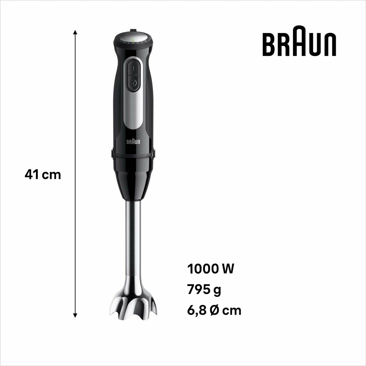 Stavmixer Braun MULTIQUICK 5 PRO MQ 55236 Svart 1000 W finns hos Nordekko
