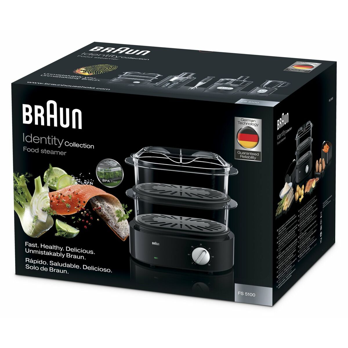 Ångkokare Braun FS 5100 Svart 850 W 850 W finns hos Nordekko