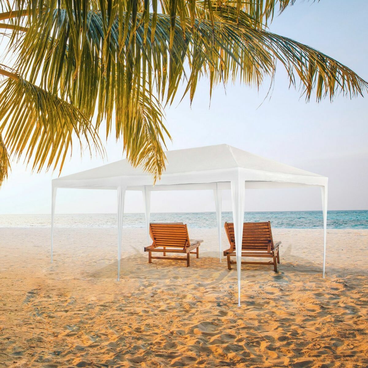 Gazebo Aktive Vit 300 x 600 cm Metall Plast finns hos Nordekko