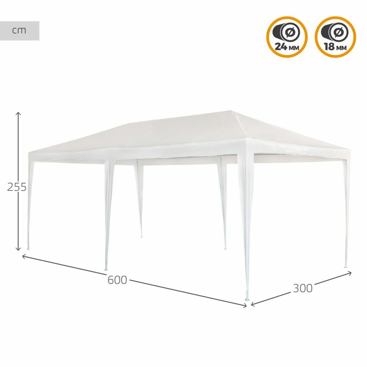 Gazebo Aktive Vit 300 x 600 cm Metall Plast finns hos Nordekko