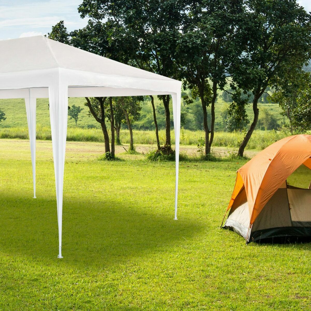 Gazebo Aktive Vit 300 x 600 cm Metall Plast finns hos Nordekko