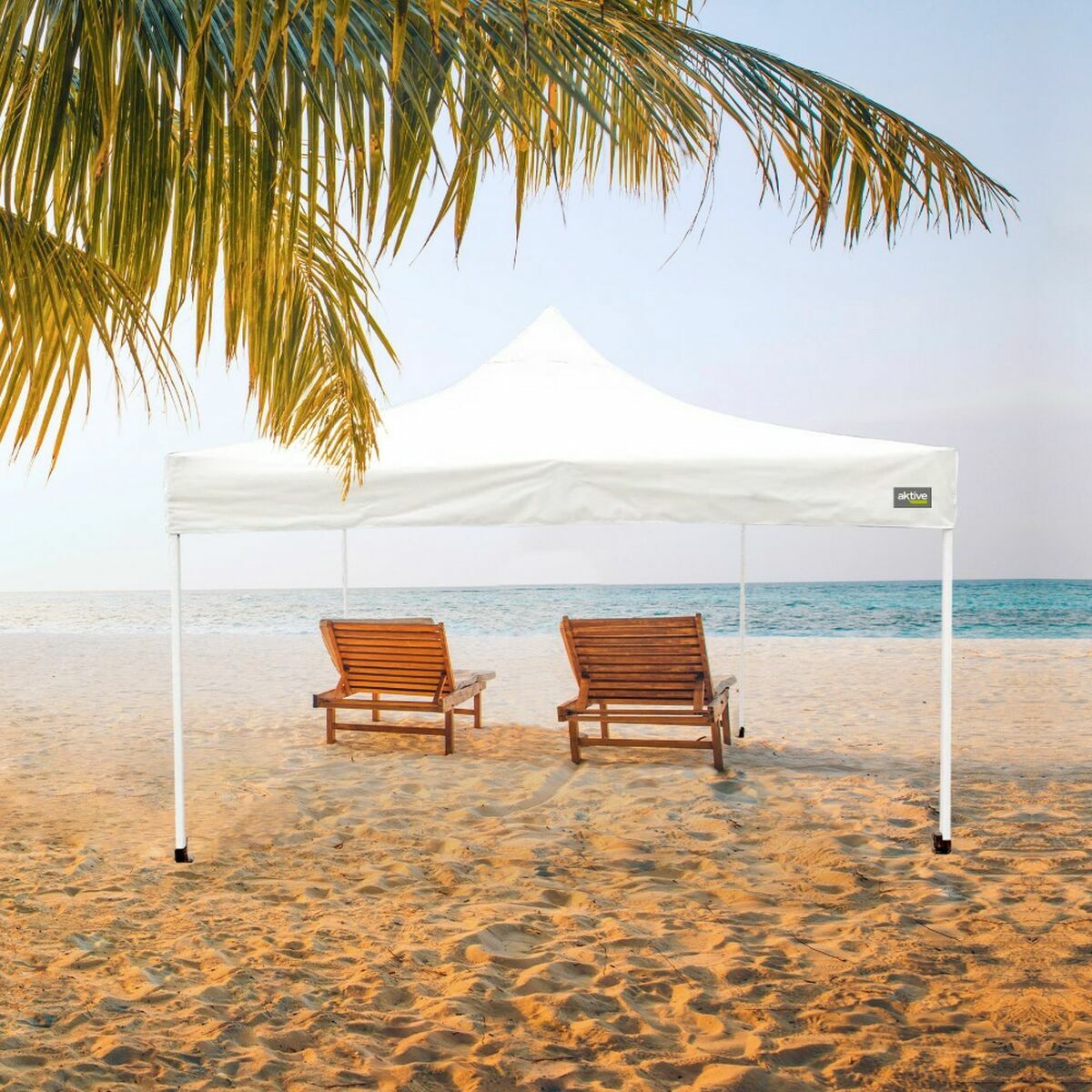 Gazebo Aktive 300 x 300 x 220 cm Vit Hopfällbar Justerbar höjd finns hos Nordekko