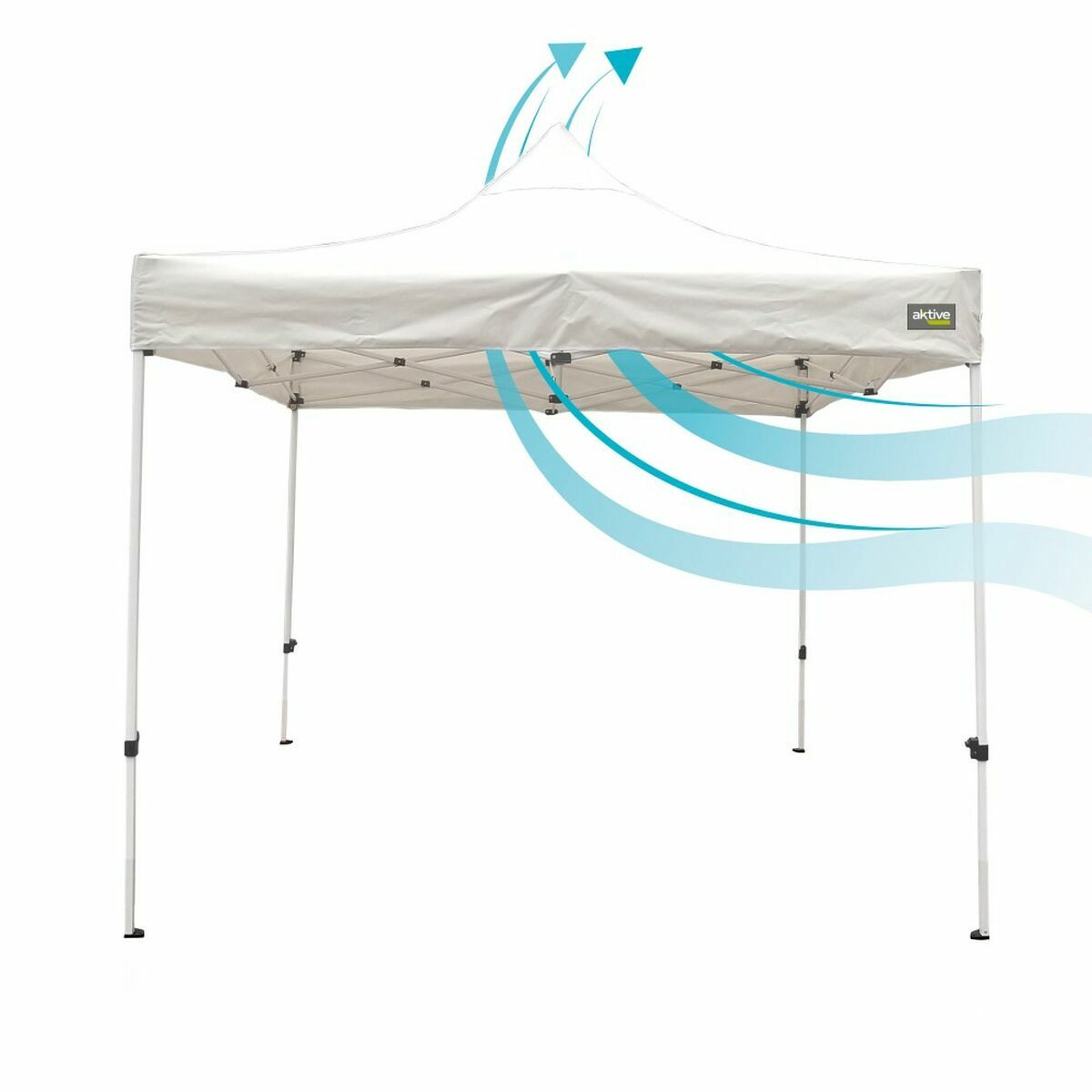 Gazebo Aktive 300 x 300 x 220 cm Vit Hopfällbar Justerbar höjd finns hos Nordekko