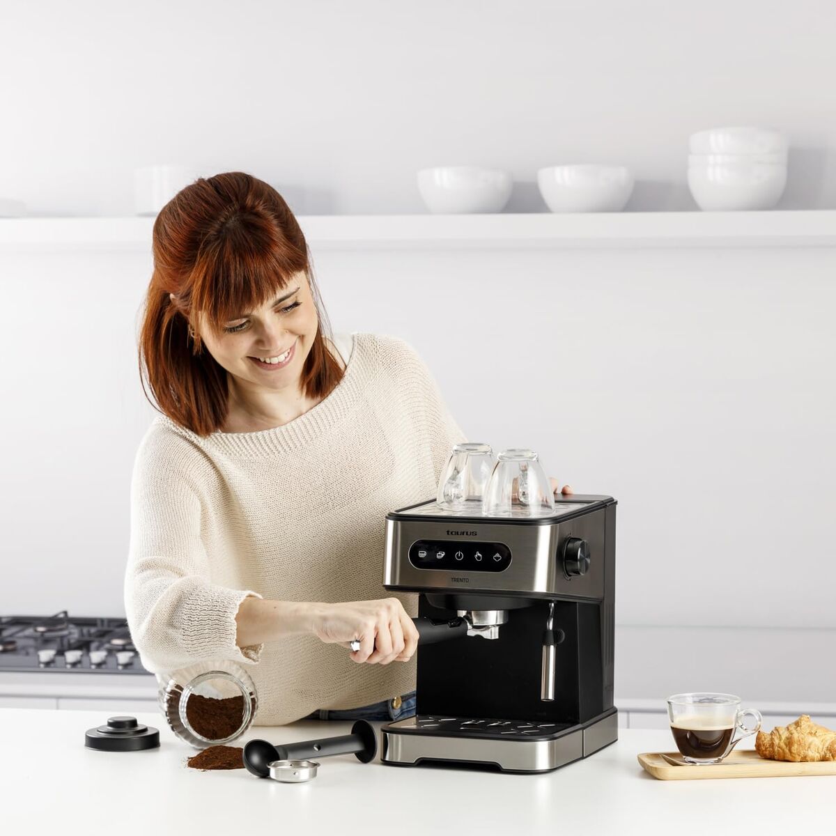 Espressobryggare Taurus TRENTO Stål 1,5 L finns hos Nordekko