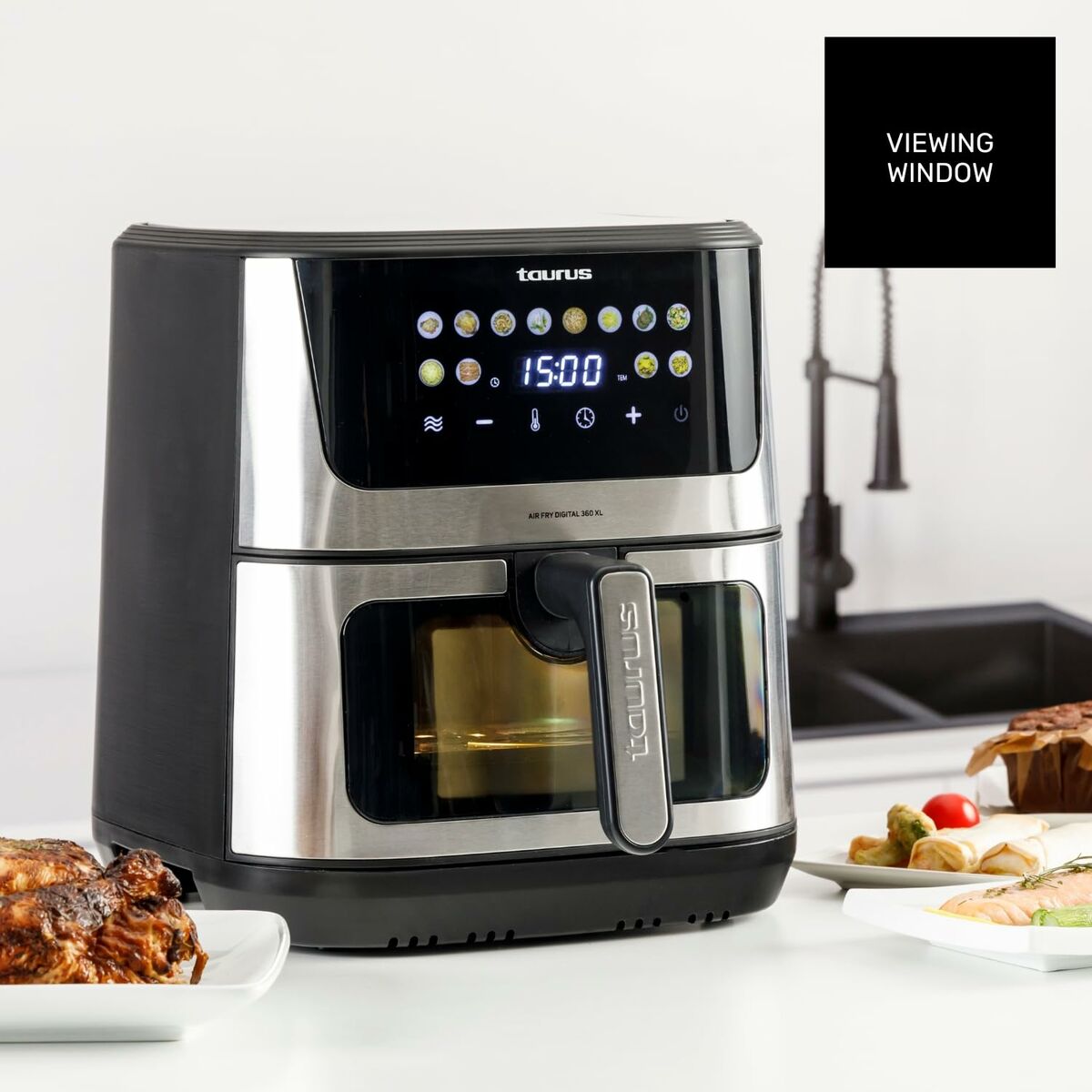 Luftfritös Taurus Svart 2100 W 8 L finns hos Nordekko