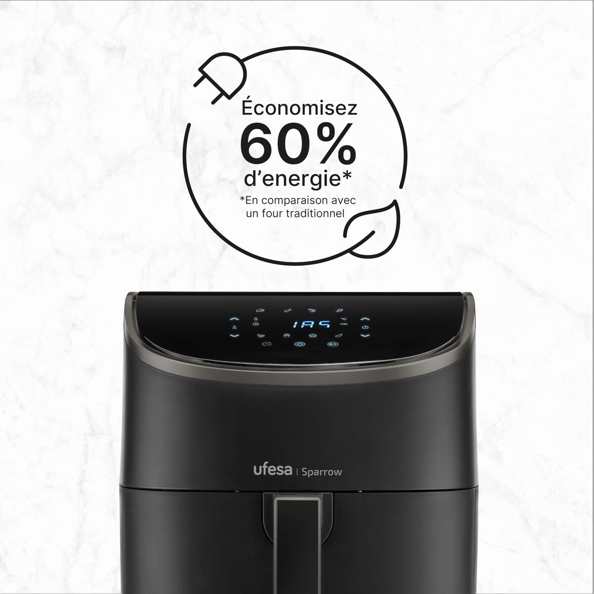 Luftfritös UFESA SPARROW Svart 1700 W 6 L finns hos Nordekko