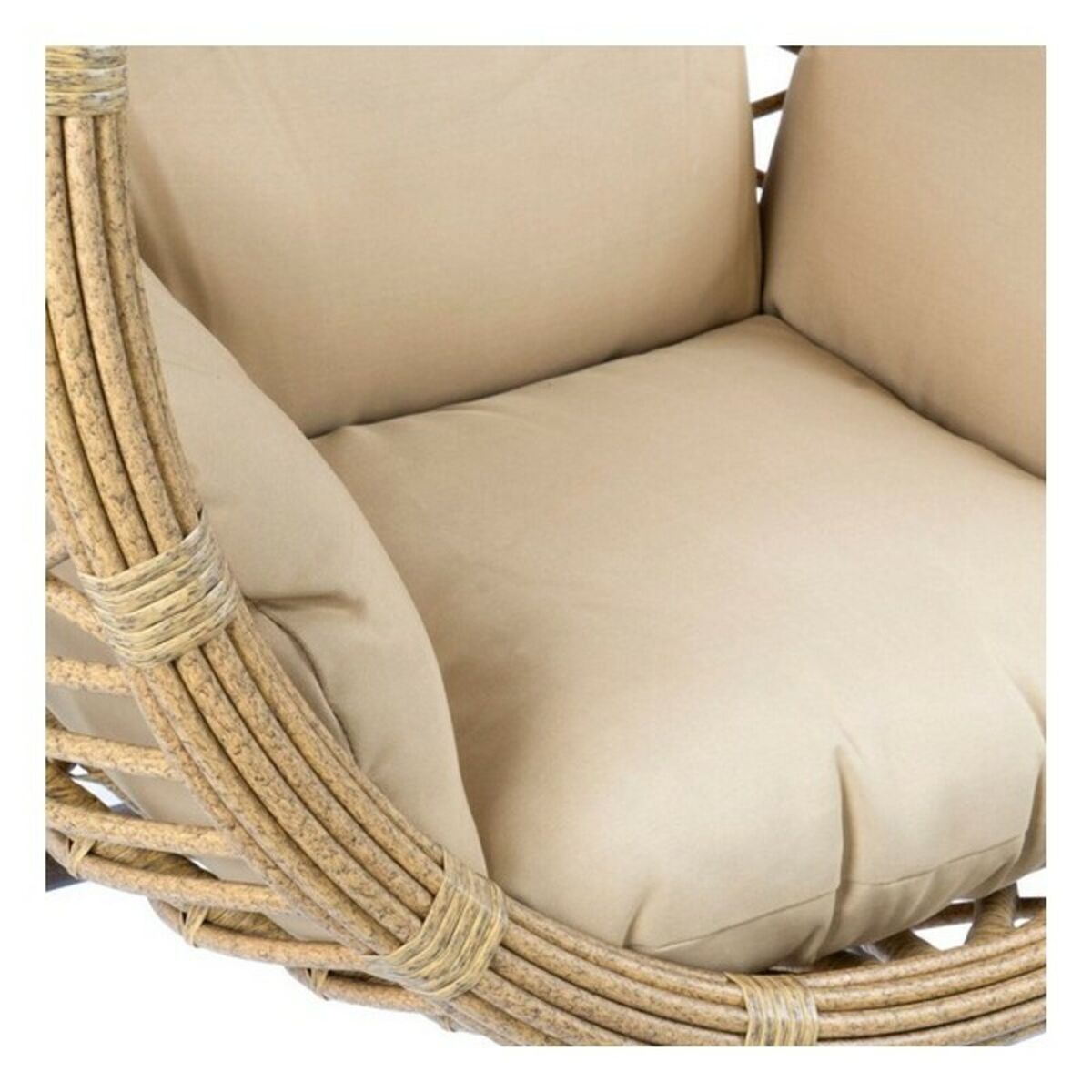Hängande trädgårdsfåtölj DKD Home Decor Beige Brun Multicolour Aluminium syntetisk rattan 90 x 70 x 110 cm finns hos Nordekko