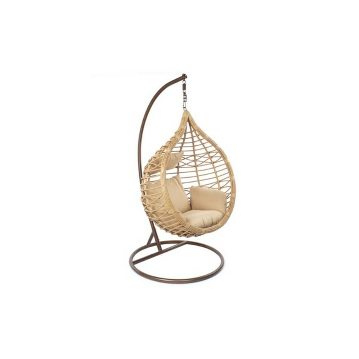 Hängande trädgårdsfåtölj DKD Home Decor Beige Brun Multicolour Aluminium syntetisk rattan 90 x 70 x 110 cm finns hos Nordekko